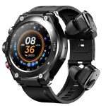Smart Watch with Earbuds 3 in 1 Round Fitness Tracker 1.28inch Smartwatch for Men Answer/Make Call Speaker Recording Sleep Monitor Sports Smart Watch Long Time Standby